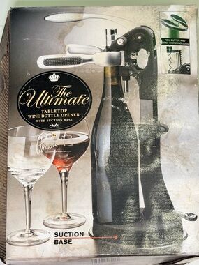 Vintage The Ultimate Tabletop Wine Bottle Opener with Suction Base by Pomerantz